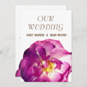 Rose Rose Photo Élégant Mariage Invitation (Devant / Derrière)