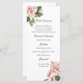 Rose rose quinceañera Menu Modèle (Devant / Derrière)