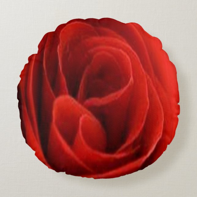 rose rose rond kussen (Voorkant)