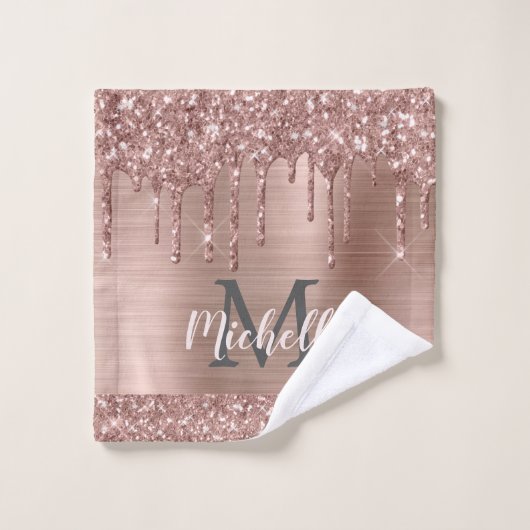 Rose Rose Rose Gold Parties scintillant Drives Mon (Gant de toilette)