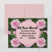 Rose Rose Rose Nouvelle Adresse Carte Postale, Nou (Devant / Derrière)