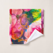 Rose rose Roses Floral Or Art Nouveau serviette (Gant de toilette)