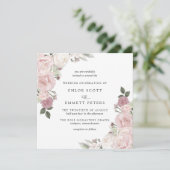 Rose rose rousse Rustique Floral Faire-part de mar (Debout devant)