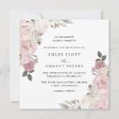 Rose rose rousse Rustique Floral Faire-part de mar (Devant)