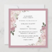 Rose rose rousse Rustique Floral Faire-part de mar (Devant)