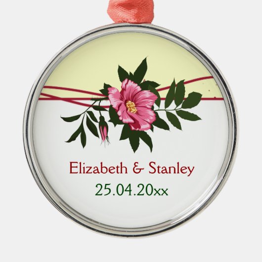 Rose rose sauvage mariage gardien ornement (Devant)