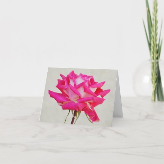 Rose rose simple de la carte de note de jardin de  (Devant)