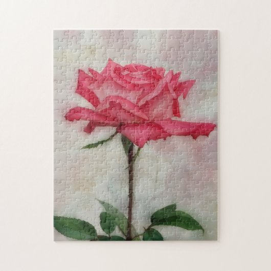 Rose rose sur la fleur d'art stem Puzzle (Vertical)