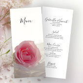 Rose rose sur le menu Mariage blanc