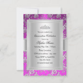 Rose rose Tiara & Floral Quinceanera Invitation (Dos)