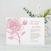 Rose rose tiré par la main de faire-part de (Debout devant)