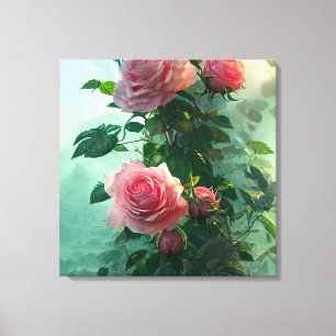 Rose rose - Toile Enveloppée