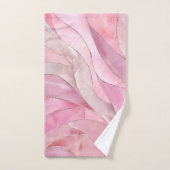 Rose rose - Vagues en mosaïque (Serviette à main)