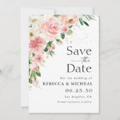 Rose rose vif Enregistrer la date avec la carte ph (Devant)