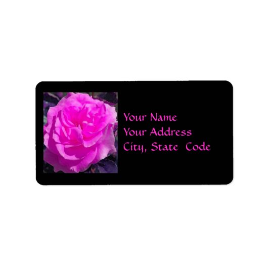 Rose rose vif Étiquettes de adresse (Devant)