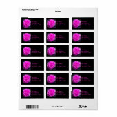 Rose rose vif Étiquettes de adresse (Feuille entière)