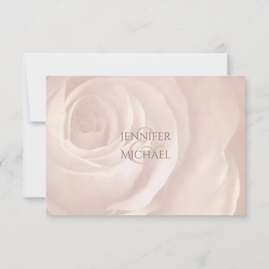 rose rose vif floral simple élégant mariage RSVP (Dos)