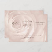 rose rose vif floral simple élégant mariage RSVP (Devant / Derrière)