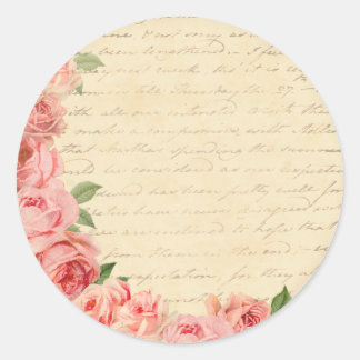 rose rose vintage belle et autocollant girly