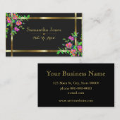 Rose rose vintage - carte de visite (Devant / Derrière)