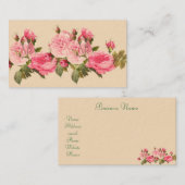 Rose, Rose Vintage, Carte de visite féminine (Devant / Derrière)
