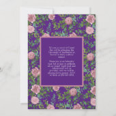 Rose rose violet photo Faire-part de graduation (Dos)