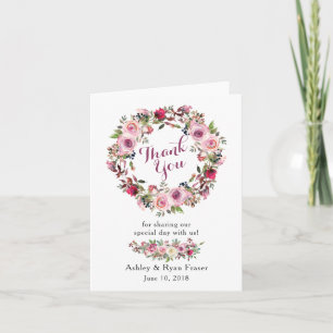 Rose rose violet Photo mariage Merci