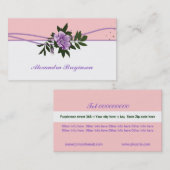 Rose rose violet sauvage, carte de visite fleuri b (Devant / Derrière)