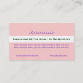 Rose rose violet sauvage, carte de visite fleuri b (Dos)