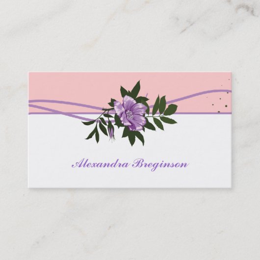 Rose rose violet sauvage, carte de visite fleuri b (Devant)