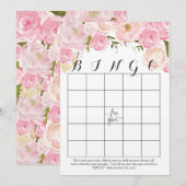 rose roses aquarelle fleurs Douche Bingo Cartes (Devant / Derrière)