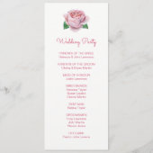 Rose Roses Aquarelle Programmes de mariage (Dos)