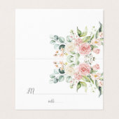 Rose Roses Eucalyptus Vert Mariage Carte Place (Outside Unfolded)