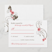 Rose Roses Fleur Elégant Mariage Carte RSVP (Devant / Derrière)