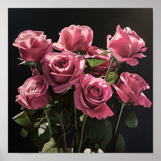 Rose Roses Flower Art Imprimer Poster (Devant)