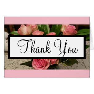 Rose Roses or Monogramme Mariage Merci PHOTO