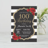 Rose rouge 100e anniversaire Invitation Parties sc (Debout devant)