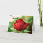 Rose rouge à ma carte de joyeux anniversaire de<br><div class="desc">Une fin vers le haut de photographie d'un beau rose rouge simple</div>