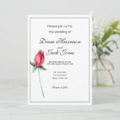 Rose rouge Aquarelle Cervin Invitations (Debout devant)