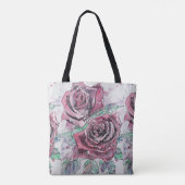 Rose rouge Aquarelle Rose Floral Sac fourre-tout d (Dos)