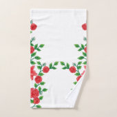 Rose rouge avec pétales détaillés, représenté dans (Serviette à main)