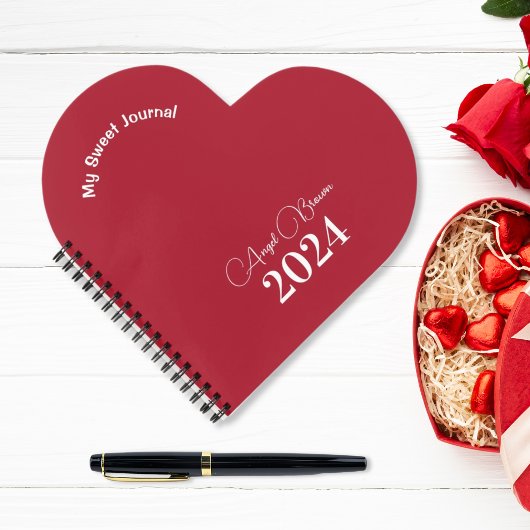 Rose Rouge, Cahier de Notes Minimaliste Journal In