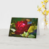 Rose rouge, carte (Fleur jaune)