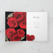 Rose rouge carte de remerciements (Intérieur)