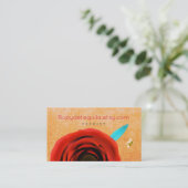 Rose rouge carte de visite (Debout devant)