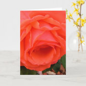 Rose rouge - Carte de voeux intérieure blanche (Fleur jaune)