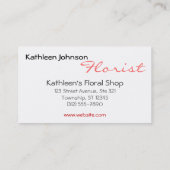 Rose rouge - cartes de visite de fleuriste (Dos)