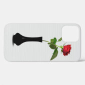 Rose rouge dans le Vase noir Coque-Mate coque ipho (Verso (horizontal))