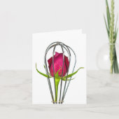 Rose rouge dans Whisk de fil (Devant)