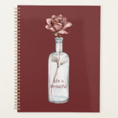 Rose rouge en bouteille (Devant)